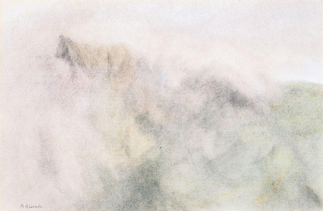 Bruma. Paisaje de montaña, 1994. Óleo sobre papel 34 x 50 cm