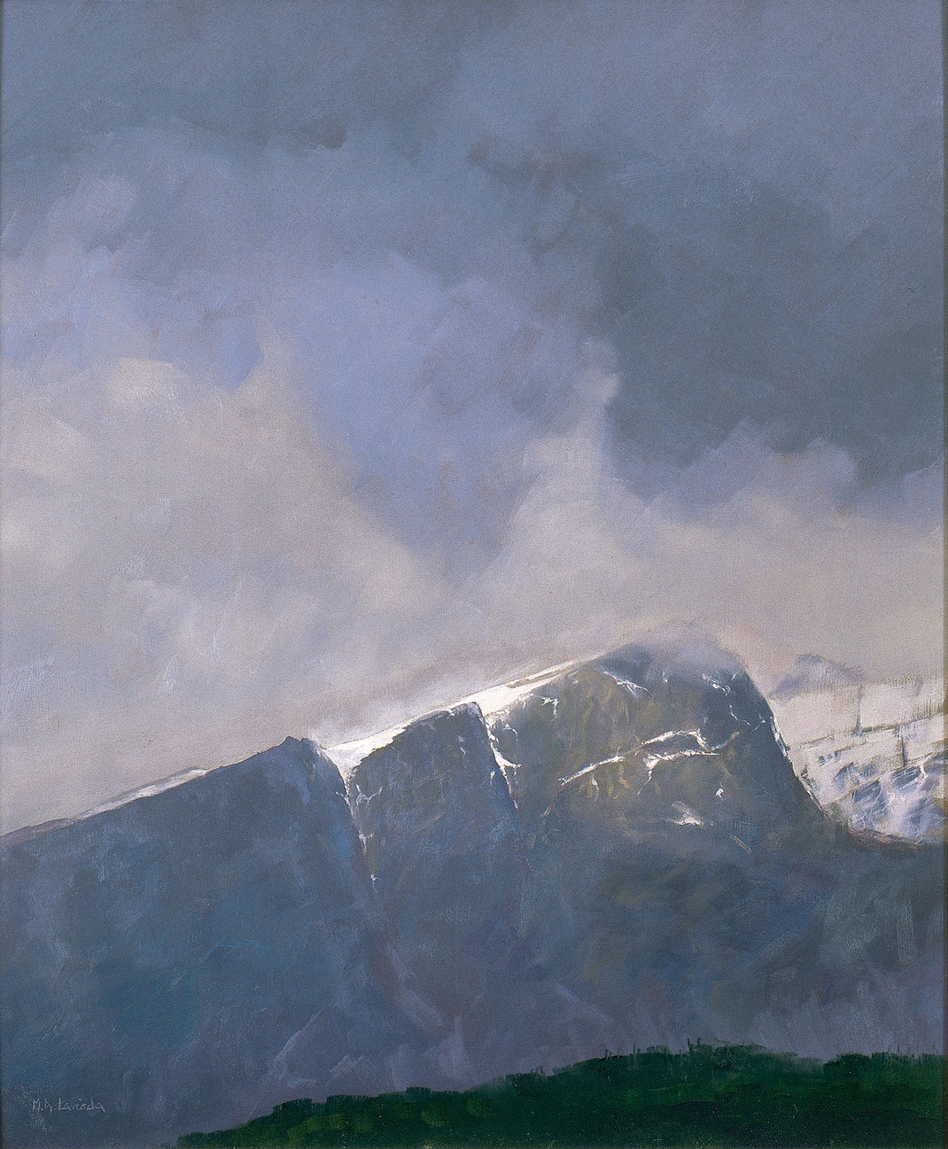 Montaña nevada (Asturias), 1998. Óleo sobre tabla 65 x 54 cm