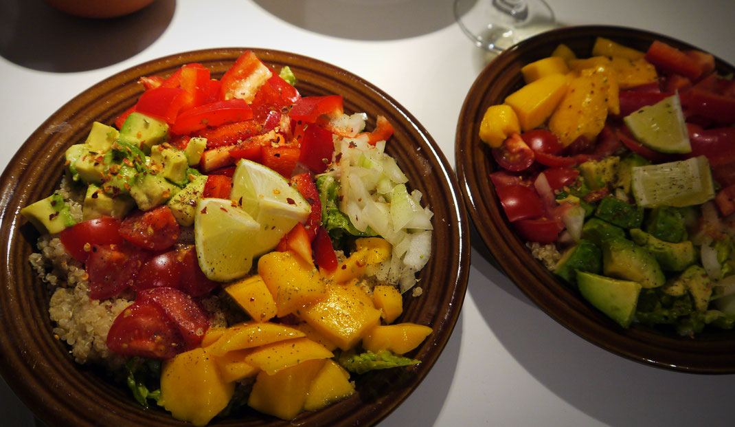 quinoa mango salad vegan bowl avocado recipe