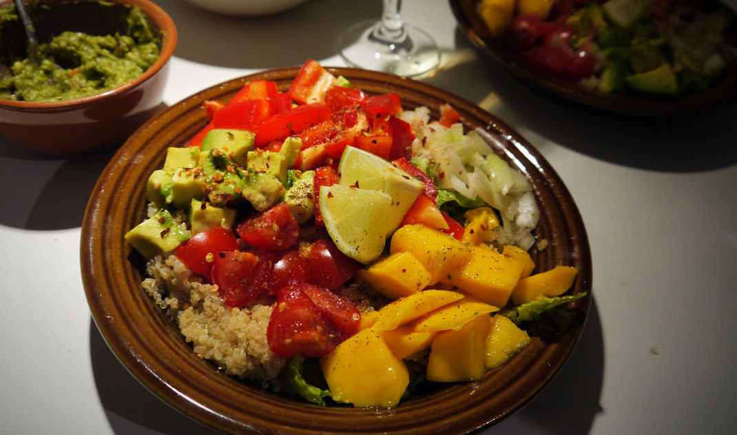 quinoa mango salad vegan bowl avocado recipe