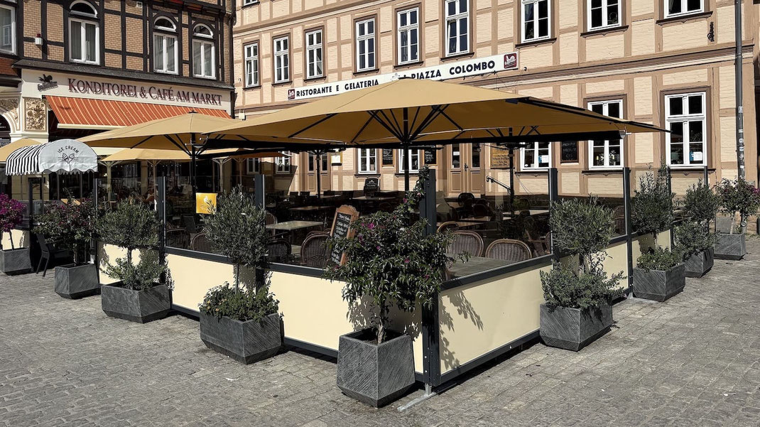 Windschutz System für Außengastronomie professionelle Terrassenabtrennung für Restaurants