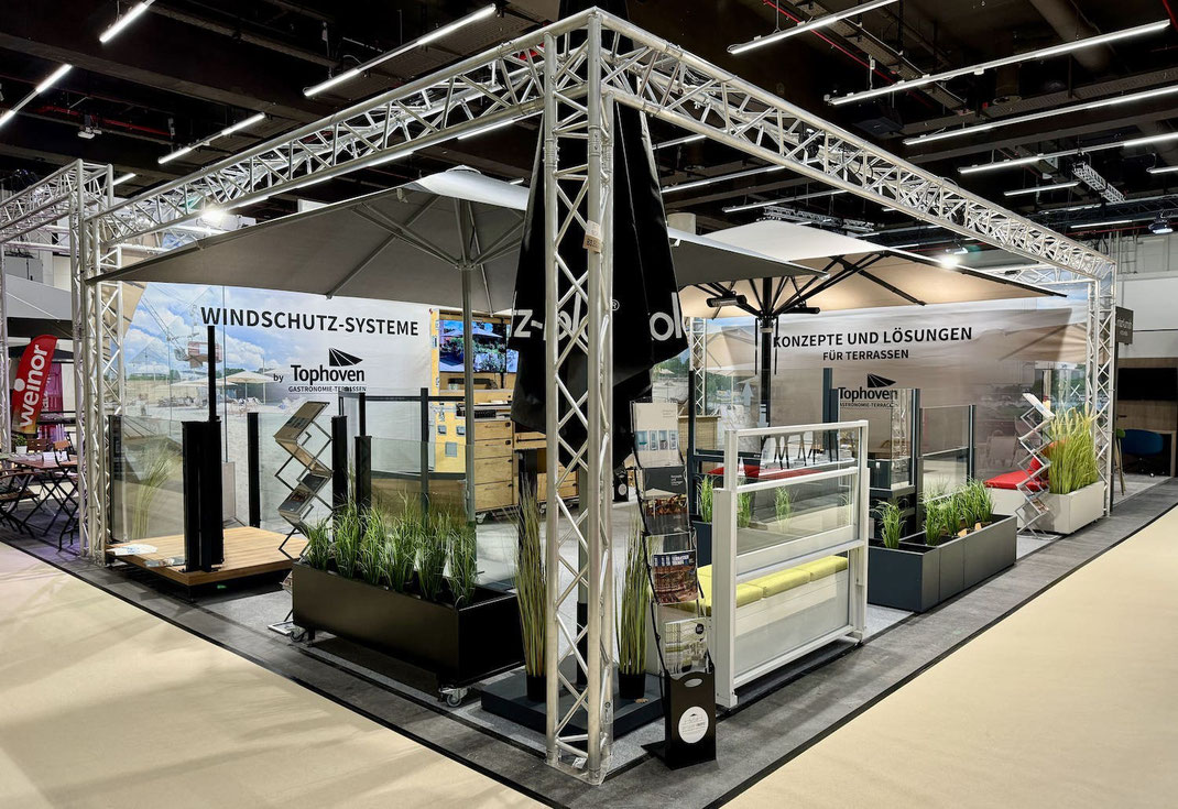 Windschutz auf der Internorga am Messestand 