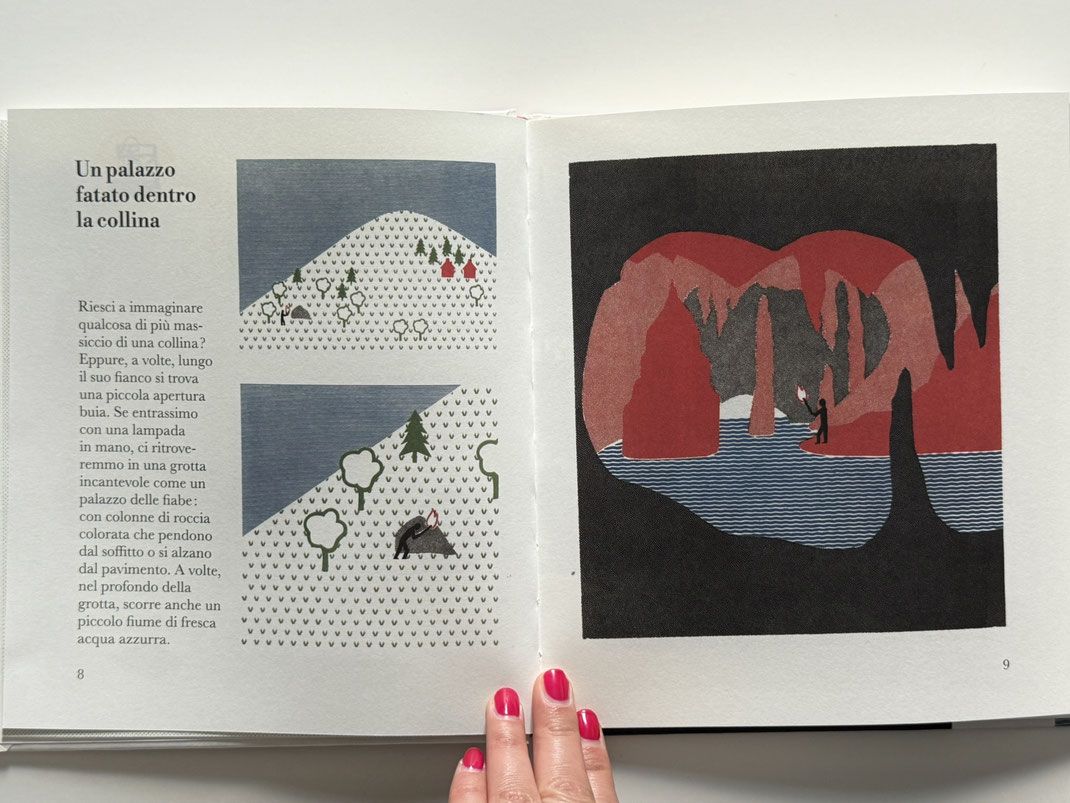 illustrazione isotype di un palazzo fatato dentro la collina di marie neurath