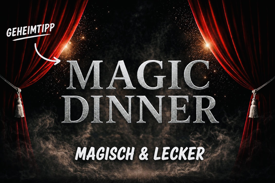 MAGISCH & LECKER das Magic Dinner mit Jeff de Fire aus Kiel. Buchen Sie einen Abend voller Faszination und guten Essen.
