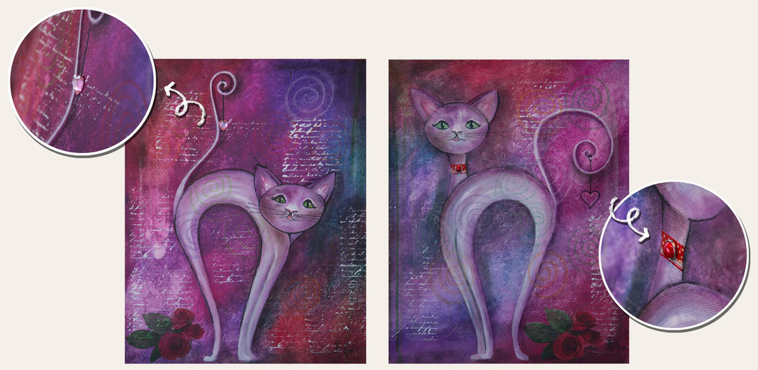 Mixed Media Katzen