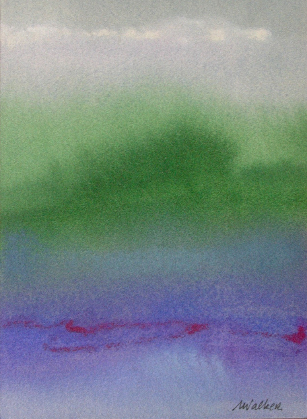 L'une des 21 gouaches réalisées par Anne WALKER pour les exemplaires de tête de RETROVISEUR. de Michel BUTOR