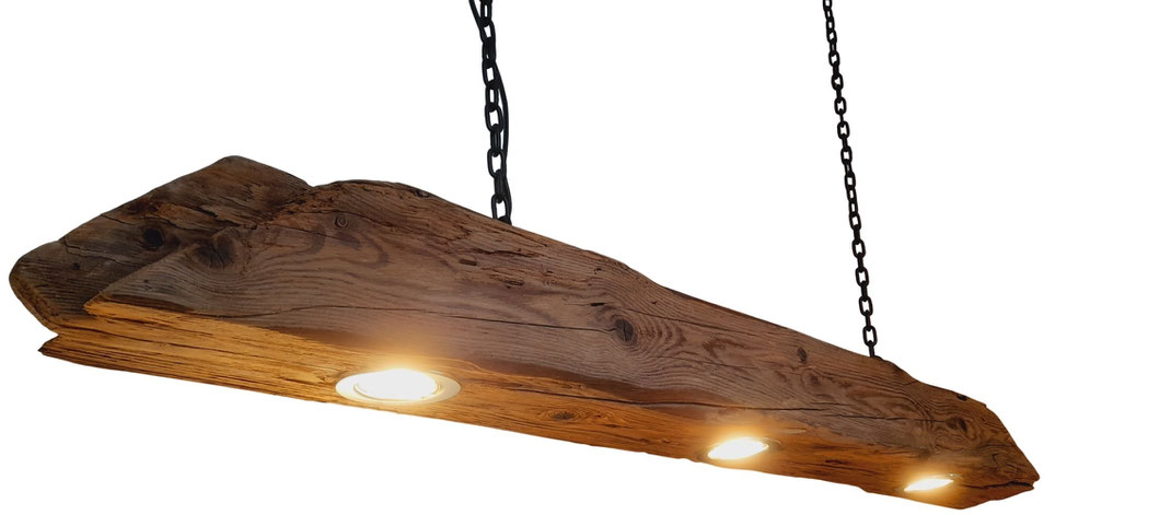 Balkenleuchte Altholz mit LED