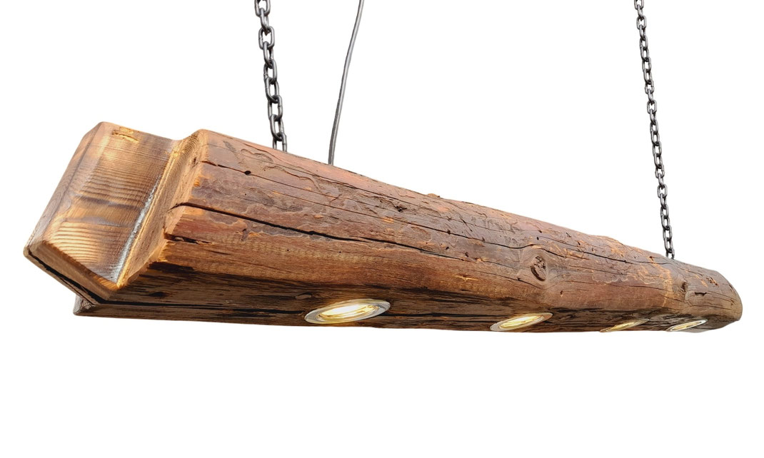 Balkenleuchte Altholz mit LED