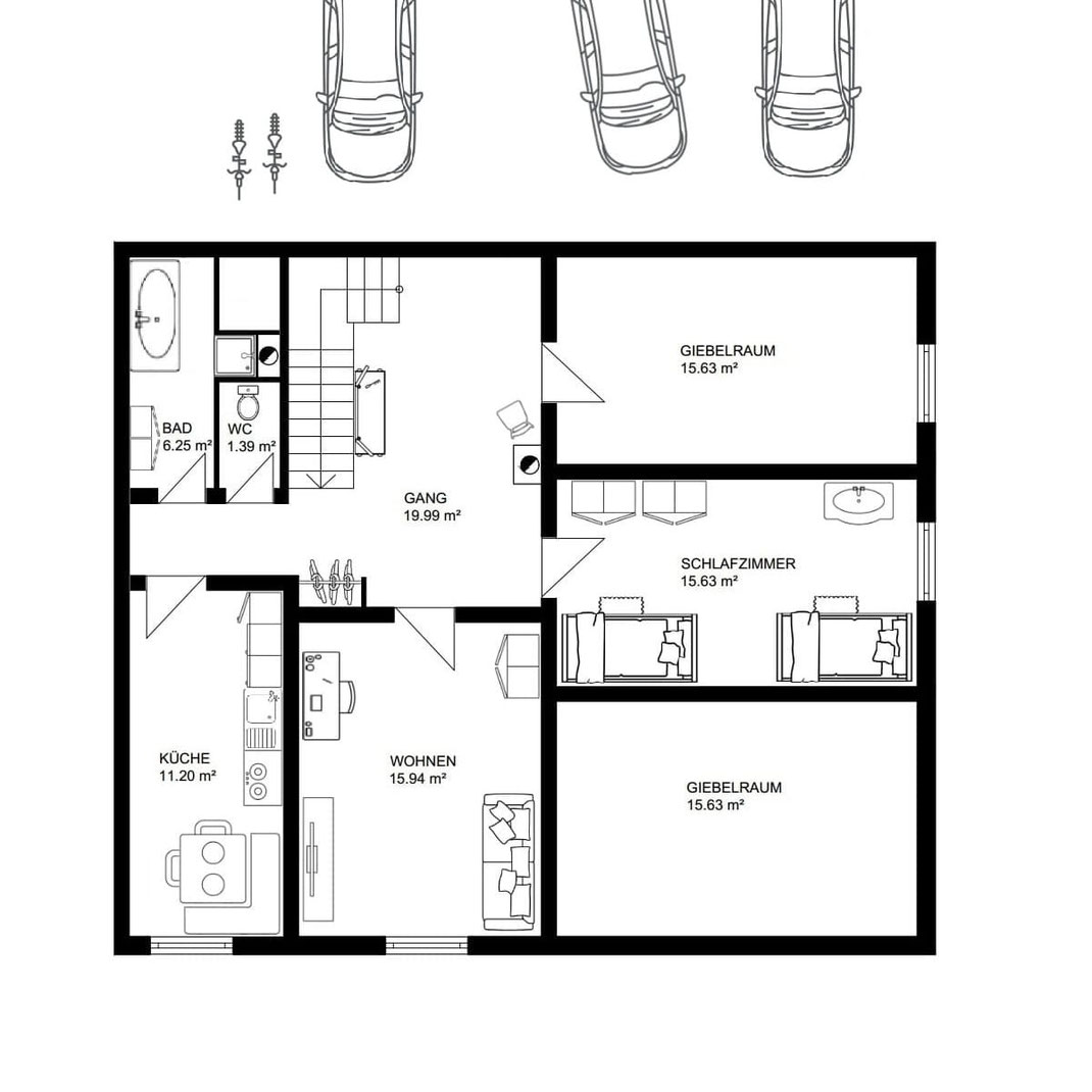 Einrichtung Ferienhaus Bär - Ferienwohnung für 2 Personen