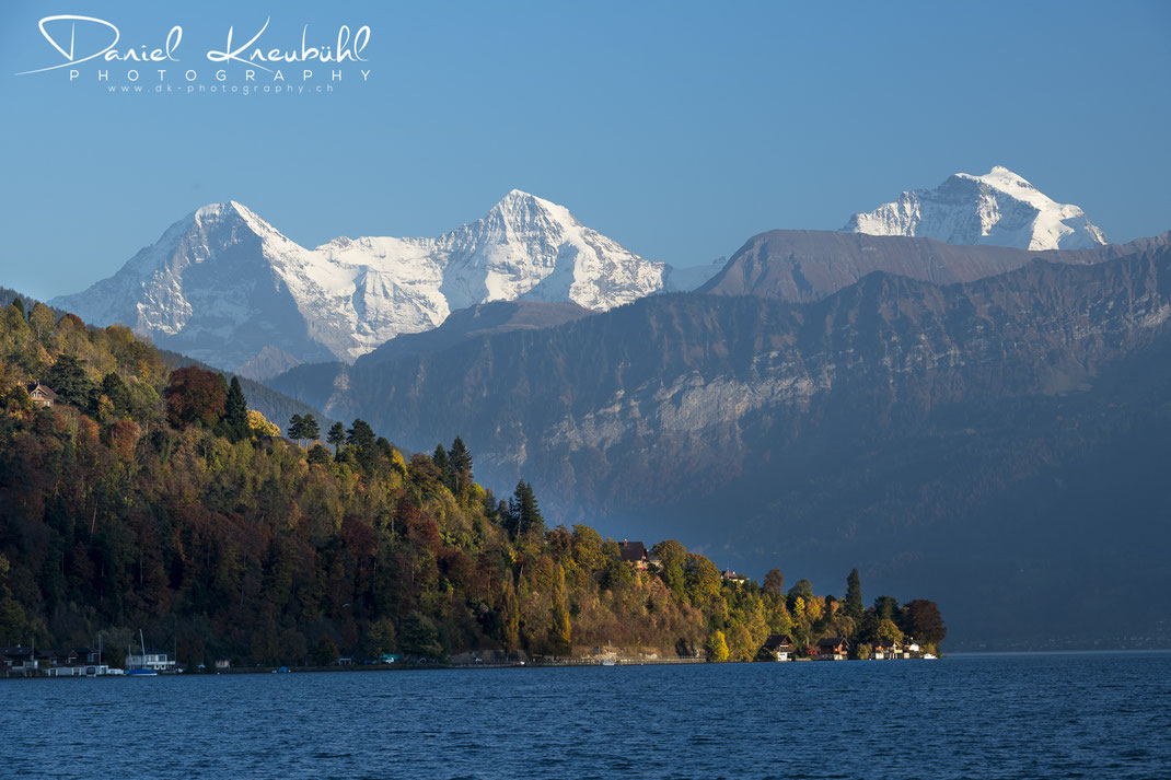 Eiger, Mönch, Jungfrau, Berner Oberland, Thunersee, autumn, Herbst, Switzerland, www.dk-photography.ch, Photographer: Daniel Kneubühl