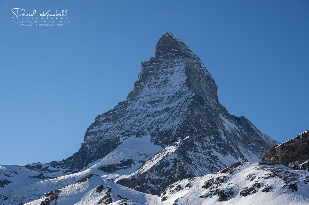 Matterhorn, Sonne, wolkenlos, 4478m, Zermatt, Wallis, Schweiz, Switzerland, www.danielkneubuehl.com, Photographer/Fotograf: Daniel Kneubühl