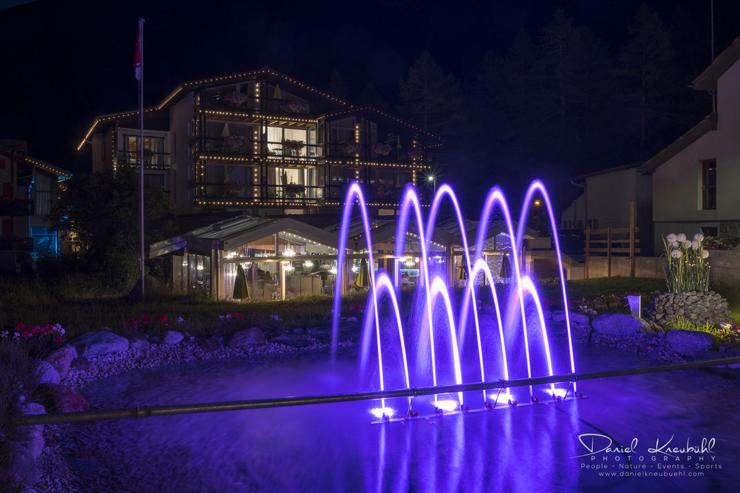 Pool, Wellness, Wellnessgarten, Outdoor, Pirmin Zurbriggen, Hotel, Hotel Pirmin Zurbriggen, Saas-Almagell, by night