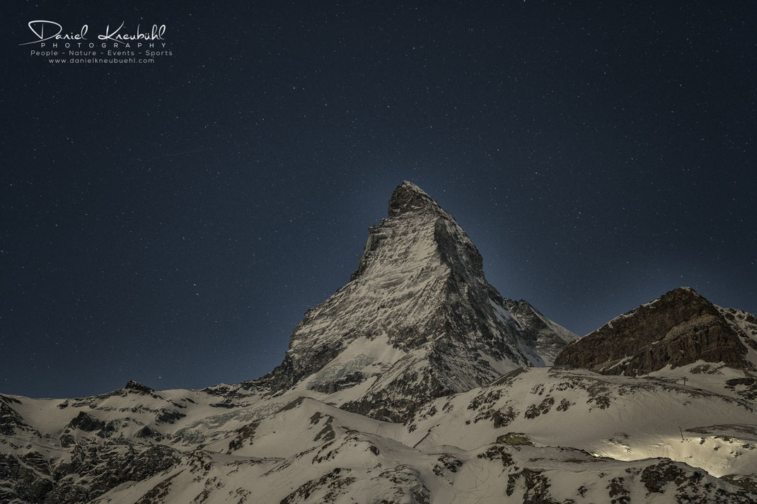 Matterhorn bei Nacht, Matterhorn, Nacht, night, 4478m, Zermatt, Wallis, Schweiz, Switzerland, www.danielkneubuehl.com, Photographer/Fotograf: Daniel Kneubühl