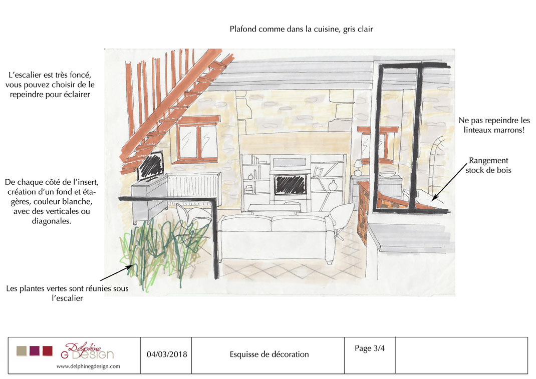conception décoration intérieure verrière coin canapé cheminée transformée