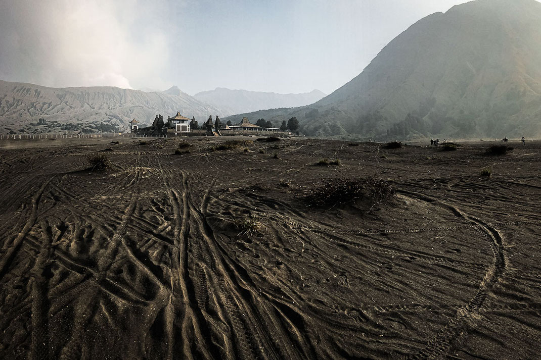 Sea of Sand with Bromo volcano in the background.