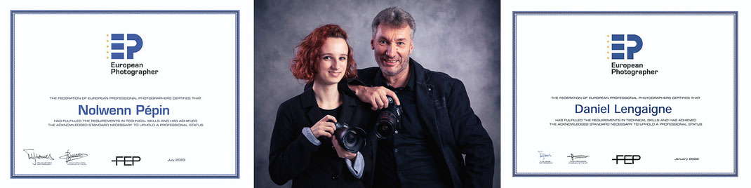 Nolwenn Pépin & Daniel Lengaigne - diplomés European photographer - Studio photo Danimages - oise - val d'oise
