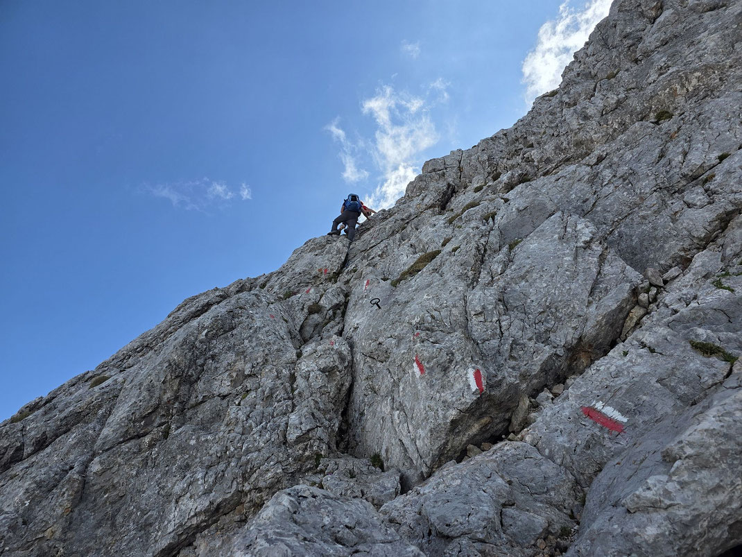 Steiler Aufschwung nach der Wurmscharte