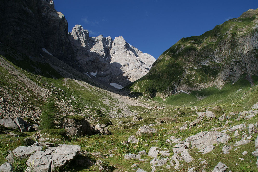 Aufstieg durch das Hochtal, die Hohe Warte immer im Blick