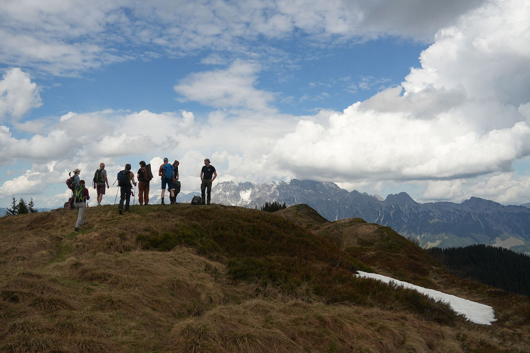 Am Gipfel, die Leoganger Steinberge im Hintergrund
