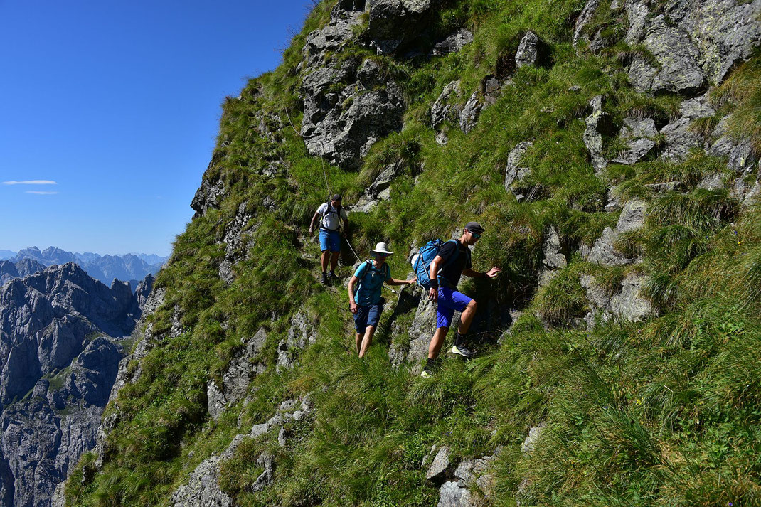 Kurze Passage in der steilen Südseite