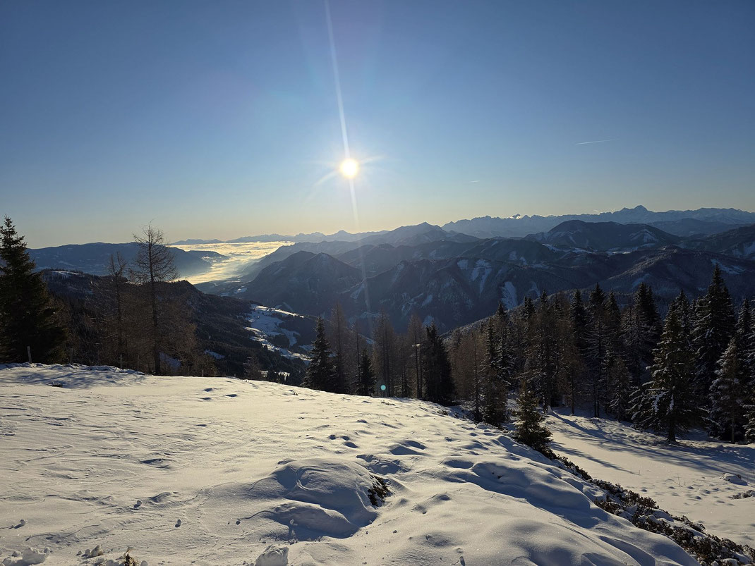 Blick von 1900m ins Drautal Richtung Villach
