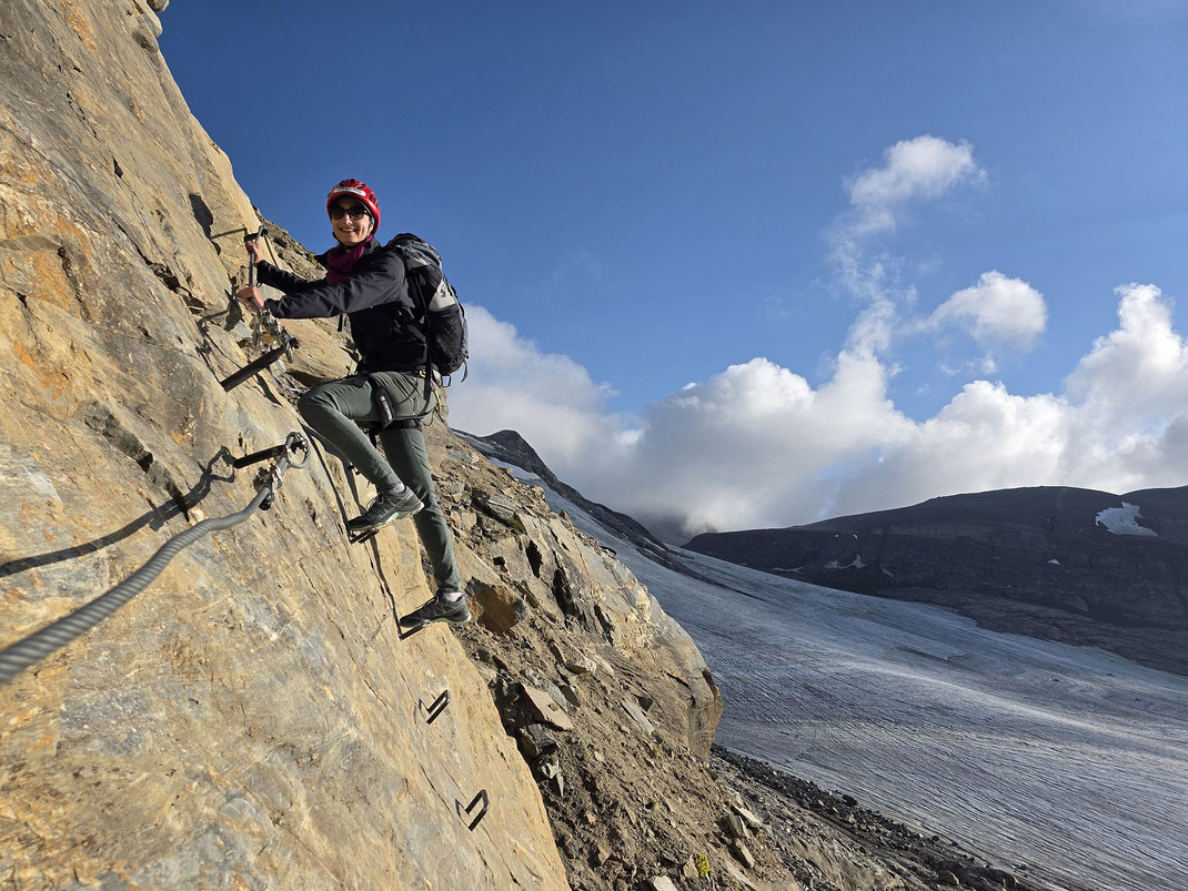 Kurzer Klettersteig zur Oberwalderhütte hinauf