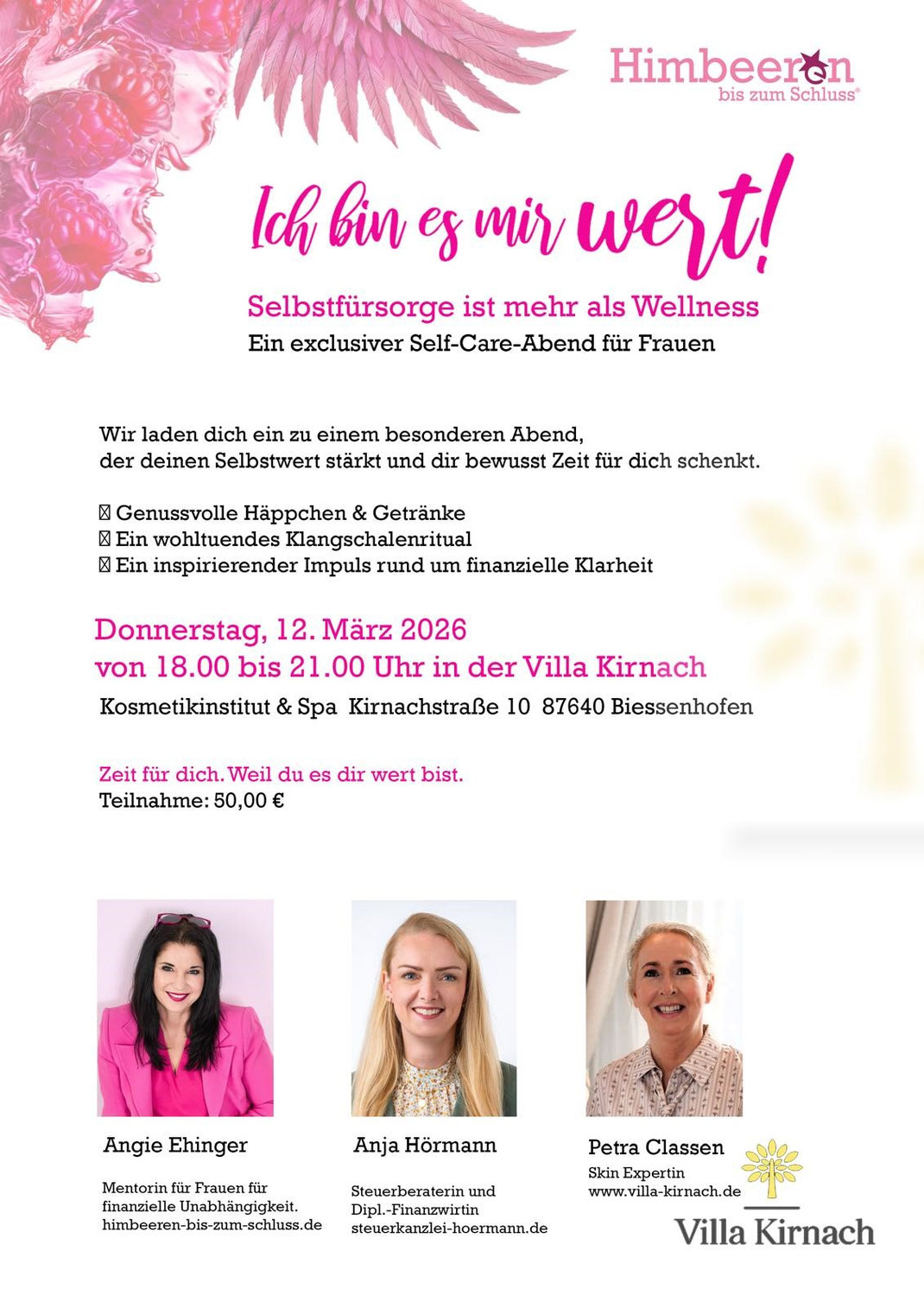 Petra Classen im Kosmetikinstitut Villa Kirnach in Biessenhofen – exklusive Spa Retreat Erlebnisse für Entspannung und Wohlbefinden