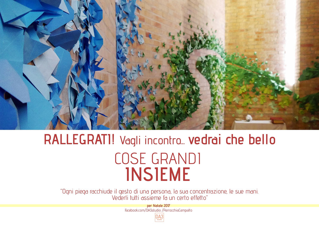 origami street art progetto creativo natale 2017 campalto vedraichebello grandicoseinsieme Daniele Conte Paesaggista Venezia
