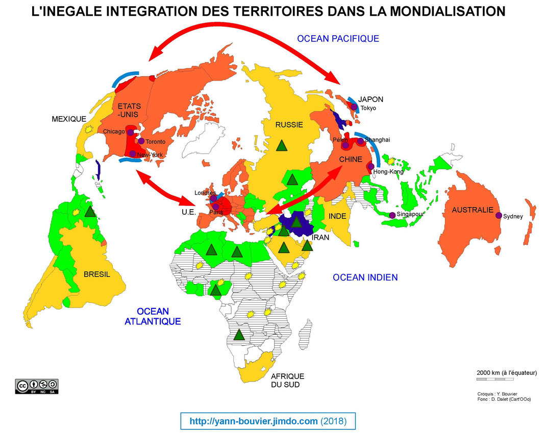 Croquis Bac Inégale intégration territoires mondialisation BRICS PMA Yann Bouvier