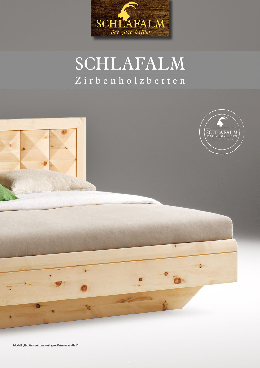 Ein Bild, das Text, Bett - Zirbenholzbett aus Österreisch, Zirbenbetten, Zirbenöl, Schlafzimmer enthält.
