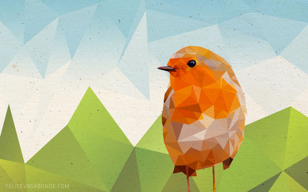 Illustration: Rotkehlchen, Illustration aus Hamburg, Felice Vagabonde 2015