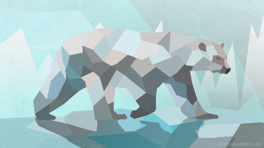 lowpoly - illustration aus hamburg: eisbär