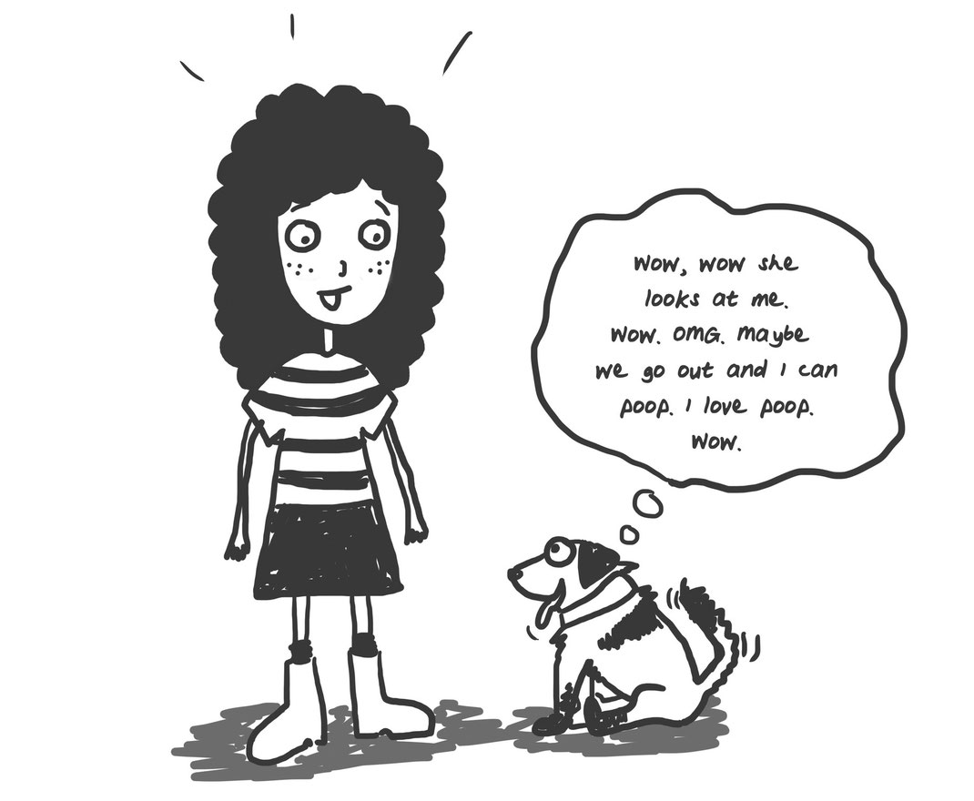 Felice draws, a webcomic about dogs, food and curls. (c) by illustrator and artist Felice Vagabonde