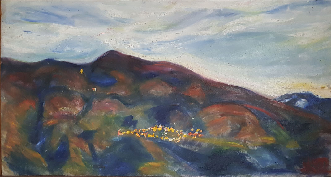 Spanien- Ponferada, Öl auf Leinwand, 2002