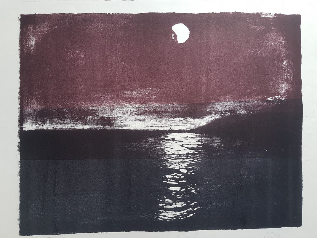 Nacht- Ahrenshoop,Lithographie 20000