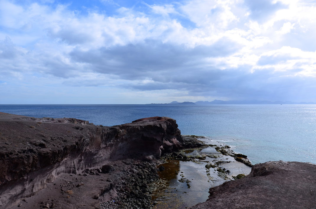 Playa Blanca, abends am Castillo de las Coloradas