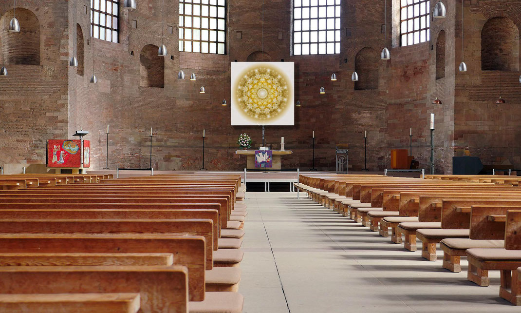 Lebendiger Christall "Jesus" in einer Kirche 