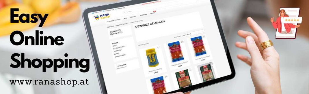 Hier klicken, und bequem von zu Hause aus bestellen. Hier geht es zum Online Shop www.ranashop.at