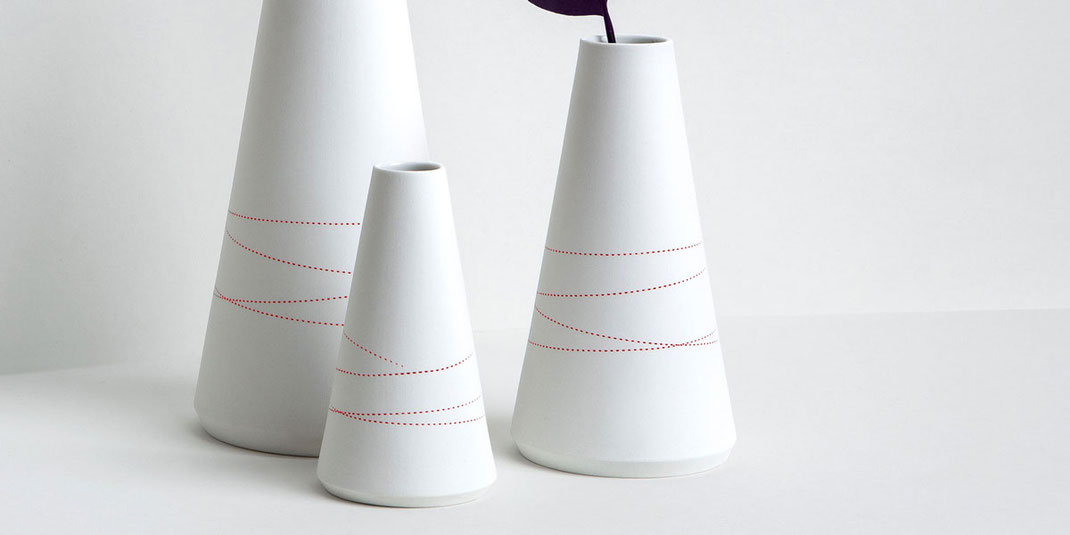 Vase Porzellan Linie Unikat Manufaktur Berlin Design handmade 
