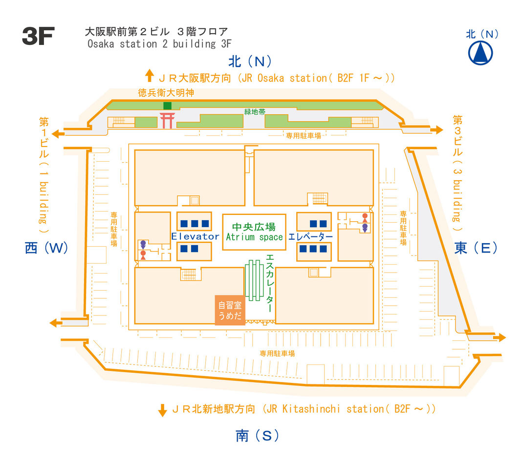 大阪駅前第２ビル ３階フロアマップ