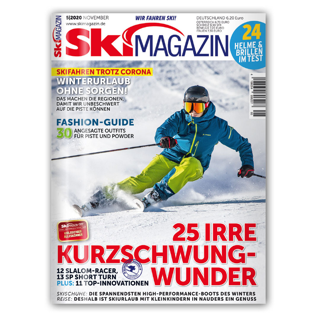 Berge im Licht cover shot auf dem Skimagazin November 2020