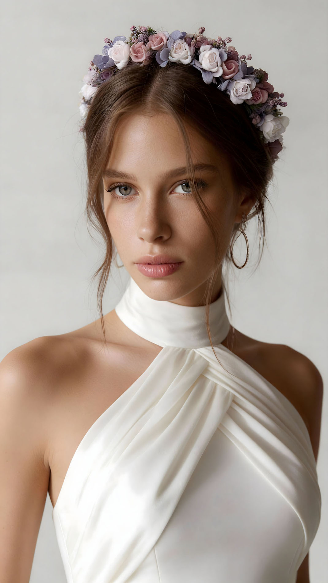 Portrait einer jungen hübschen Frau mit Haarschmuck von vanBlütental by Tali Amoo und einem Brautkleid von Jesus Peiro