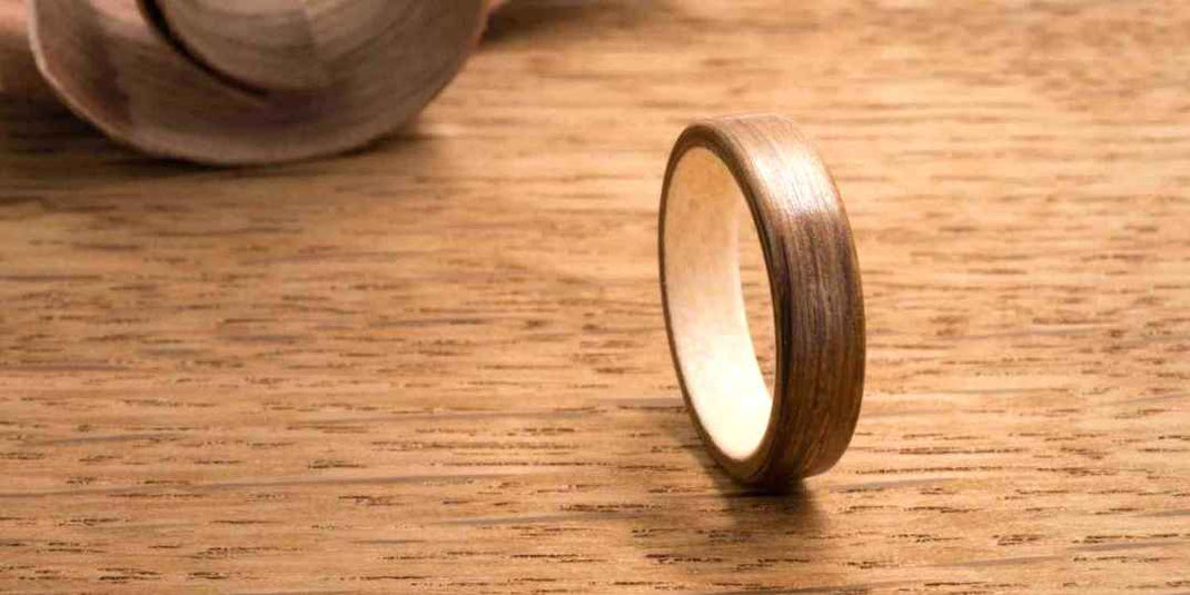 Holzring Verlobungsring Ehering Trauring Hochzeitsring Partnerringe aus Eiche Ahorn Ideal für Gravuren