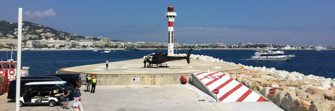 L'hélistation de Cannes vous donne accès à toute la Côte d'Azur mais également à la Corse et l'Italie.