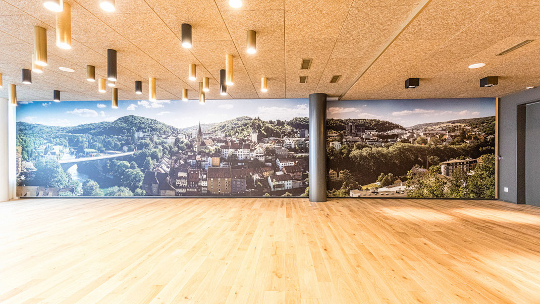 Unser aktuelles Meisterwerk 12,80 x 2,80 Meter: Motiv Baden fotografiert von Michel Jaussi