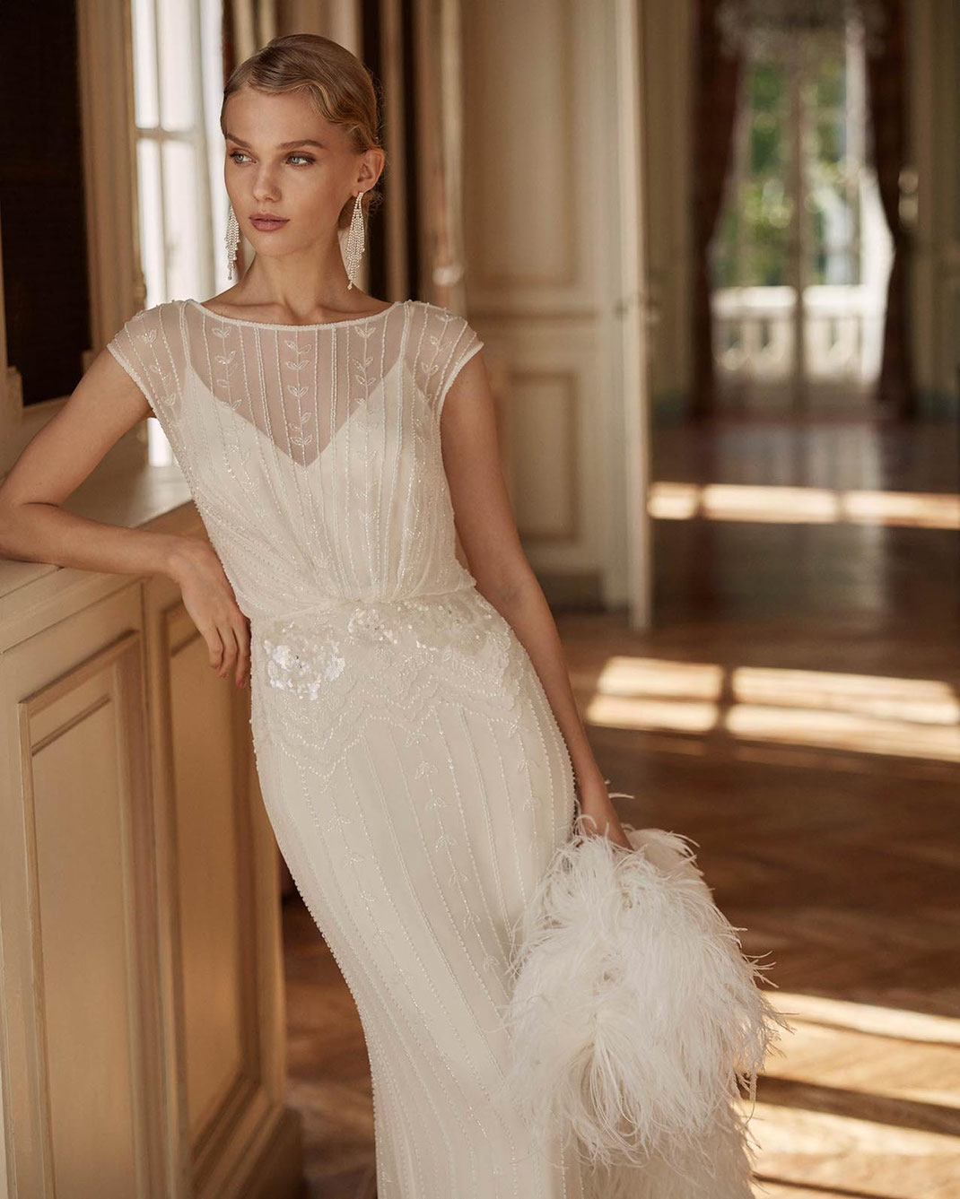 Günstiges Rosa Clara Gatsby Brautkleid Kalvan für 1200 Euro