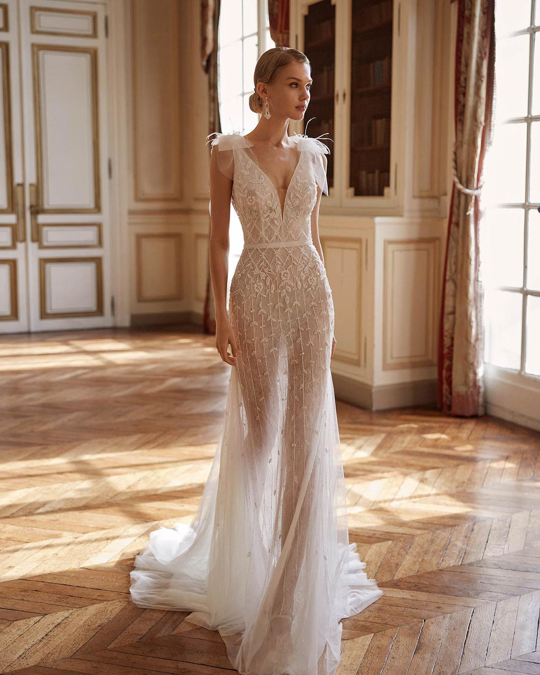Günstiges Rosa Clara Gatsby Brautkleid Kaison für 1200 Euro