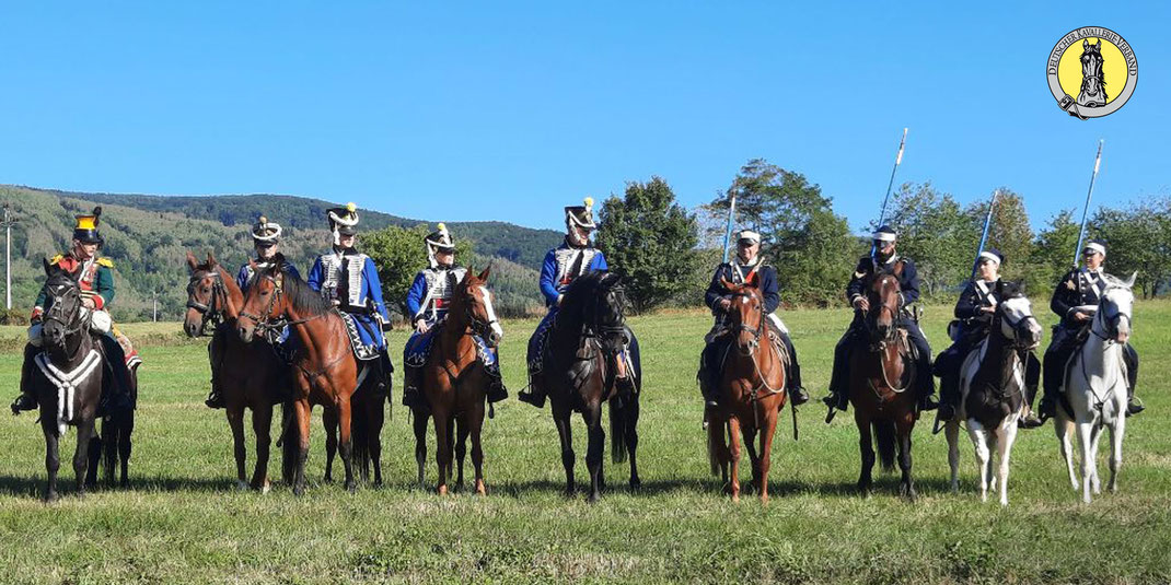 Deutscher Kavallerieverband, Schlachtnachstellung Schlacht bei Kulm, Tschechien, 2022, Sächsische Husaren