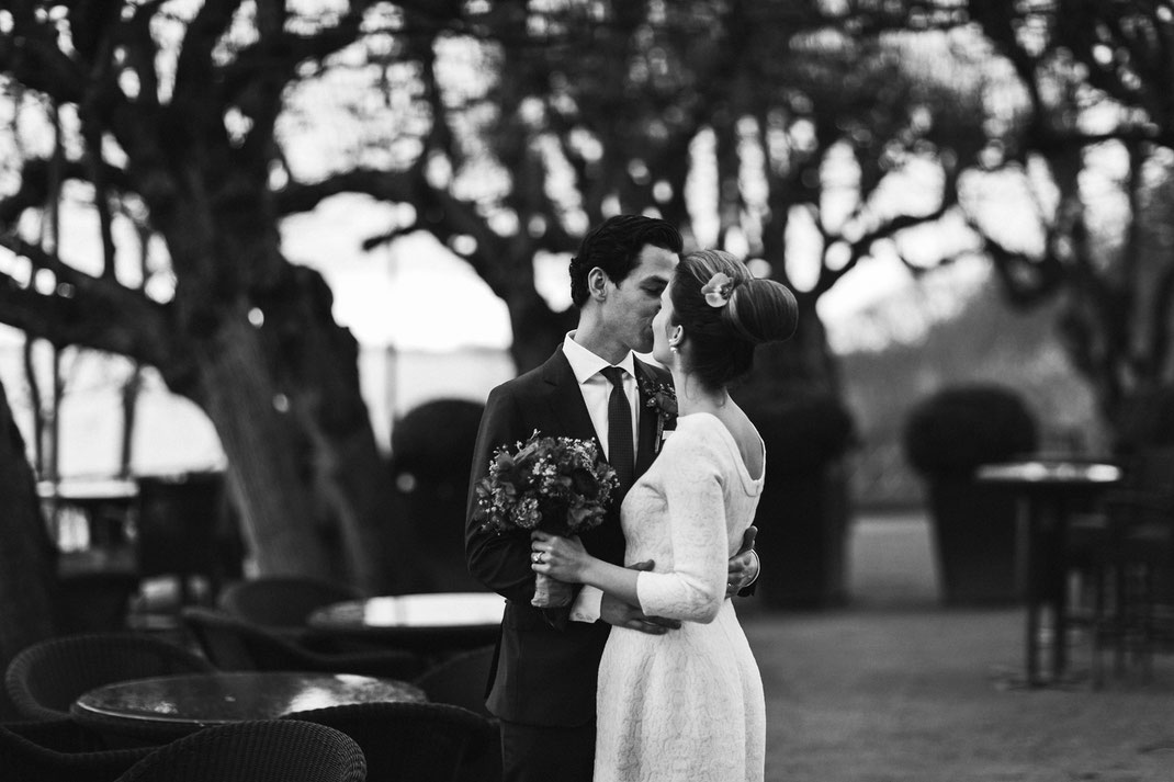 Paarfotos Hochzeit Hamburg Schwarzweiß
