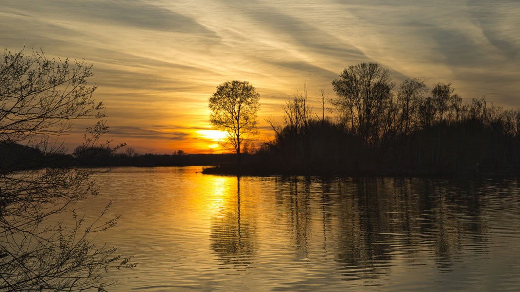 Aprilabend an der Isar bei Usterling (Foto: Joachim Aschenbrenner April 2022)